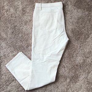 Loft Modern Skinny Corduroy Cream Pants Sz 32
